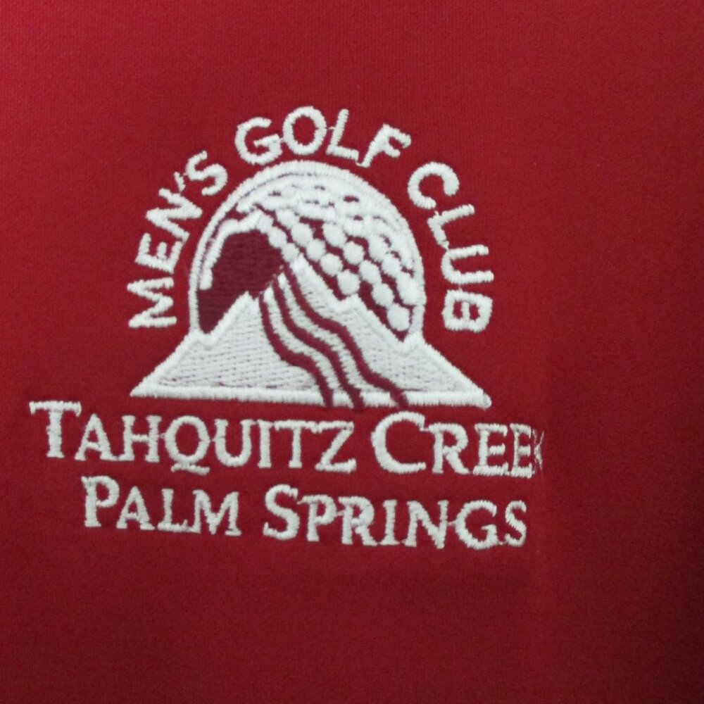 Oxford Mens L/S "Tahquitz Creek" Golf Resort (CA) Red 1/4 Zip Sweater NWT - M